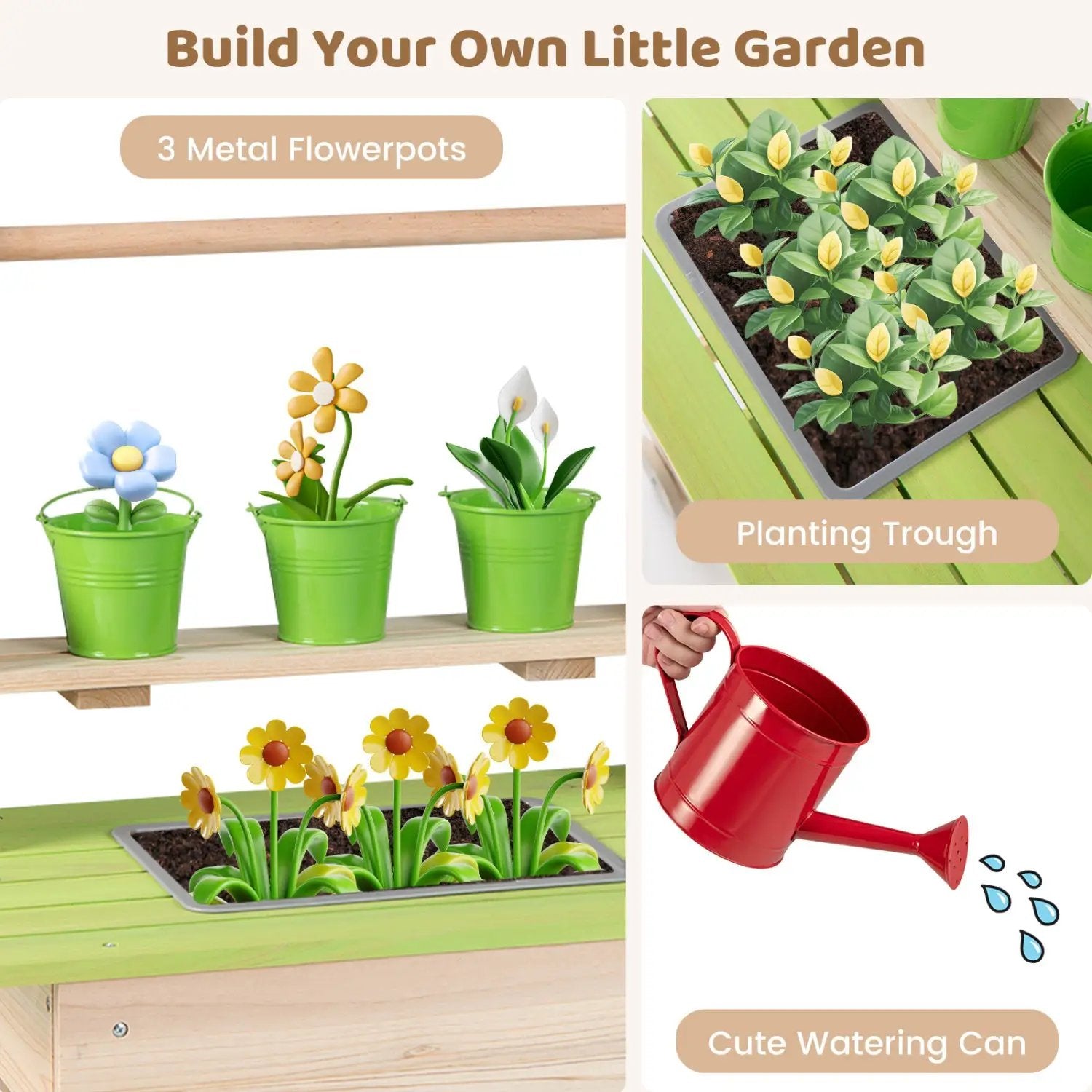 Kids Mud Kitchen with Removable Pots and Planting Trough by DirectDeals