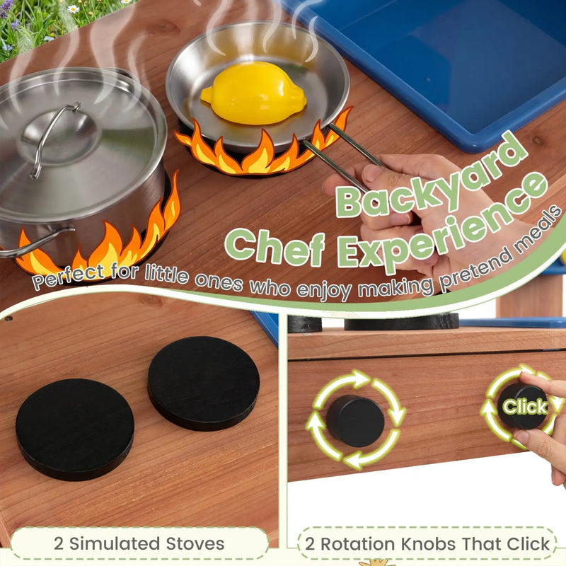 Kids Mud Kitchen with Planter Box and 13 Accessories by DirectDeals