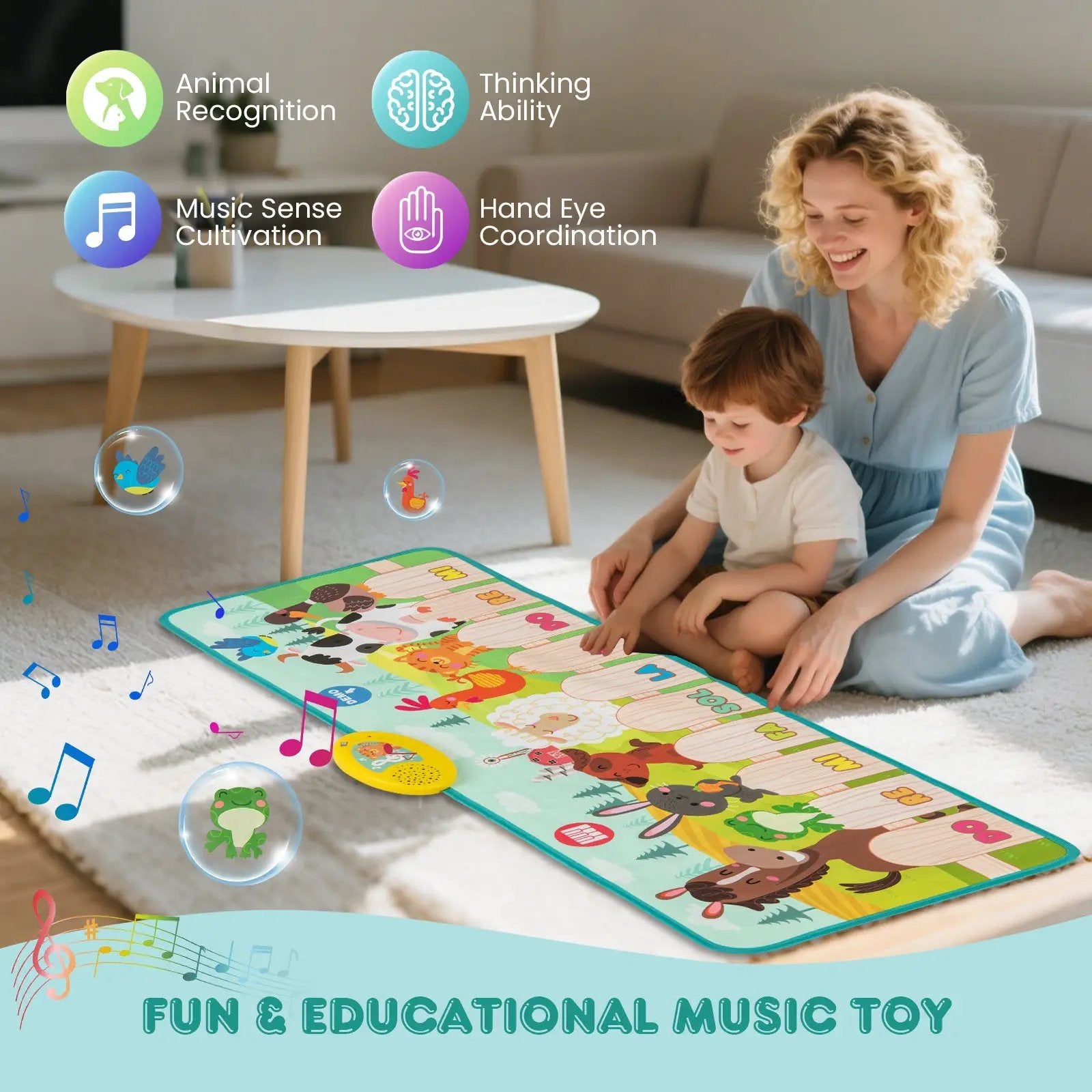 Kids Musical Mat Indoor Outdoor Animal Farm Piano by DirectDeals