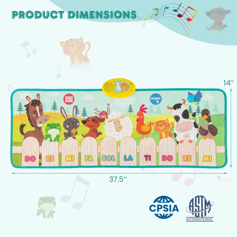 Kids Musical Mat Indoor Outdoor Animal Farm Piano by DirectDeals