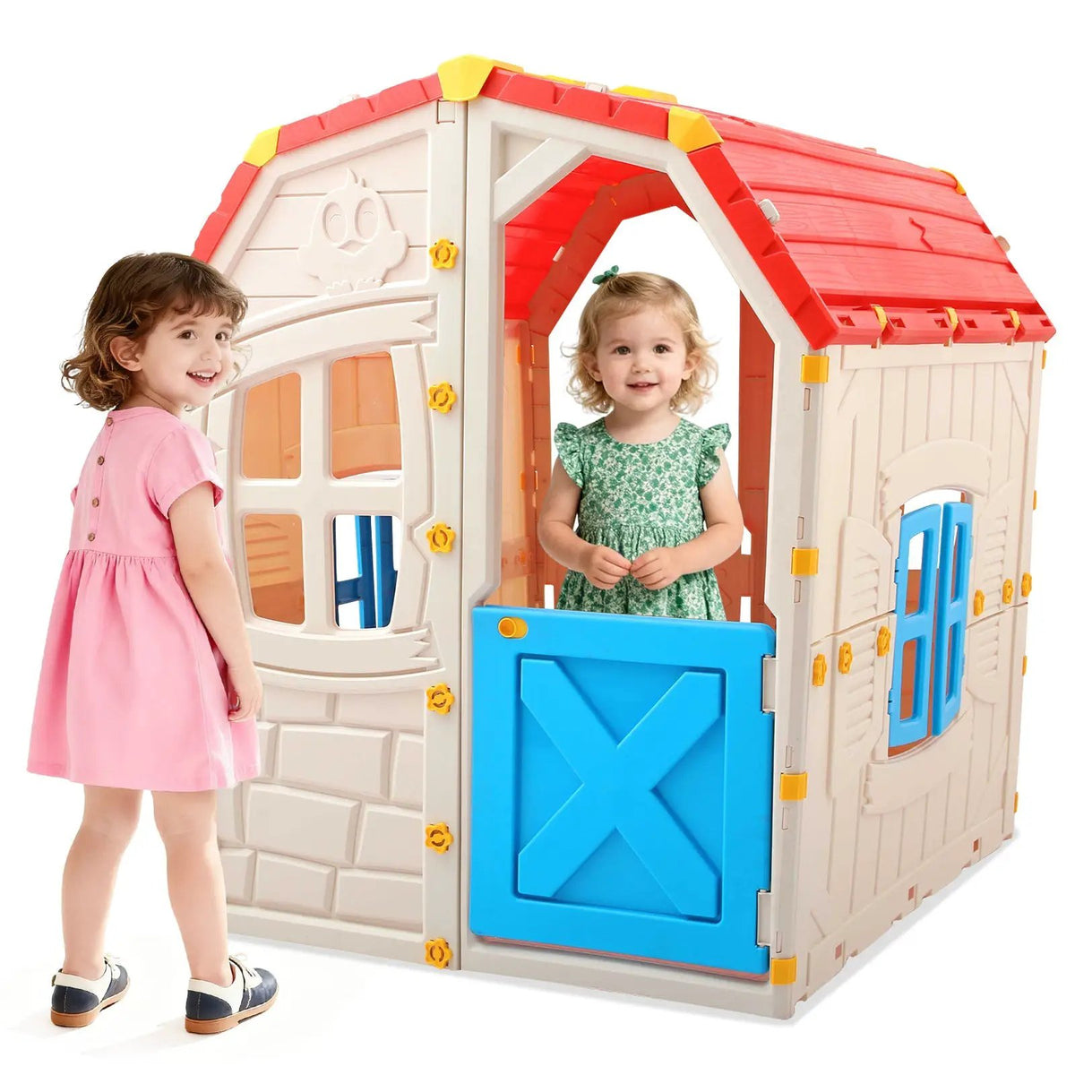 Kids Outdoor Playhouse with Openable Windows and Door for Indoor Room, photo 8 of 16