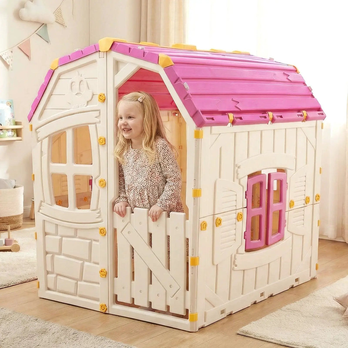 Kids Outdoor Playhouse with Openable Windows and Door for Indoor Room, photo 3 of 16