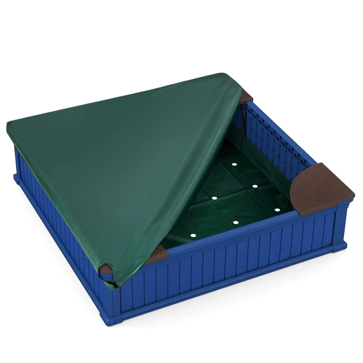 Kids Outdoor Sandbox with Oxford Cover and 4 Corner Seats, photo 9 of 10