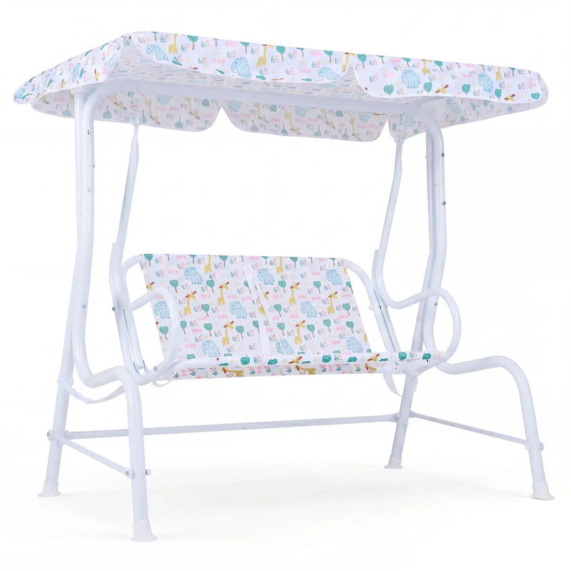 Kids Patio Swing 2-Seater Outdoor Porch Swing Lounge Chair with Adjustable Canopy by DirectDeals