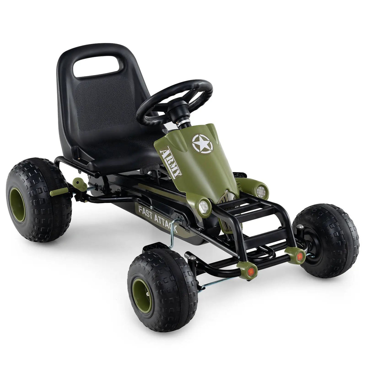 Kids Pedal Go Kart with Steering Wheel and Gear Shifter and Handbrake, photo 5 of 16