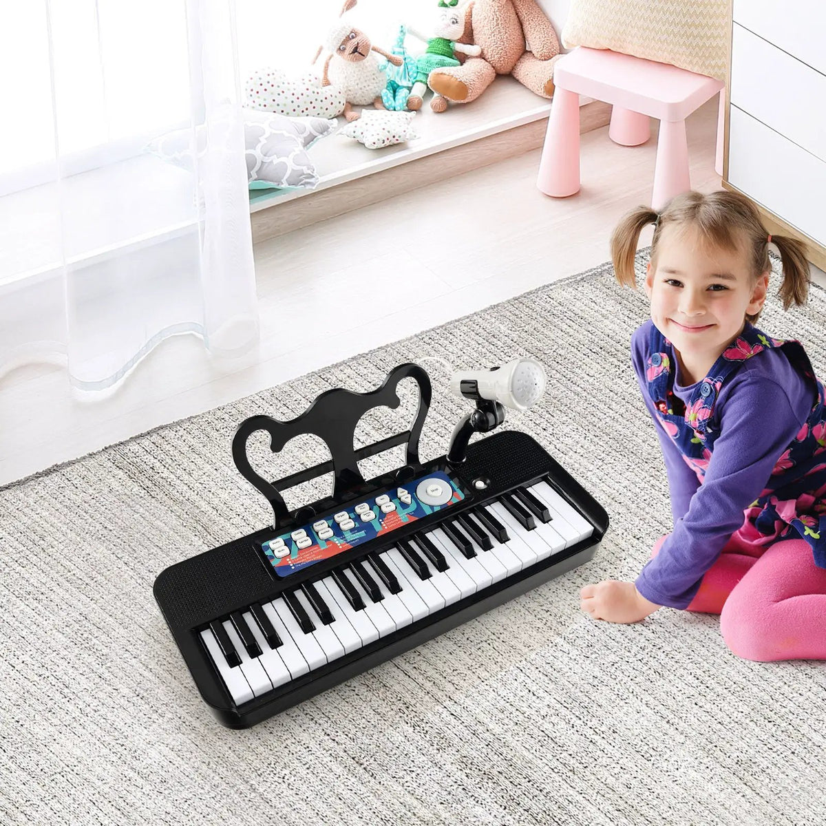 Kids Piano Keyboard 37-Key Kids Toy Keyboard Piano with Microphone for 3+ Kids, photo 6 of 24