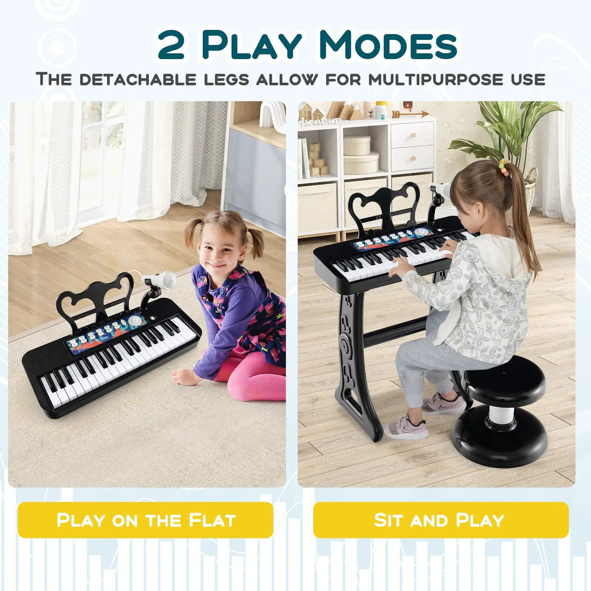 Kids Piano Keyboard 37-Key Kids Toy Keyboard Piano with Microphone for 3+ Kids, photo 19 of 24