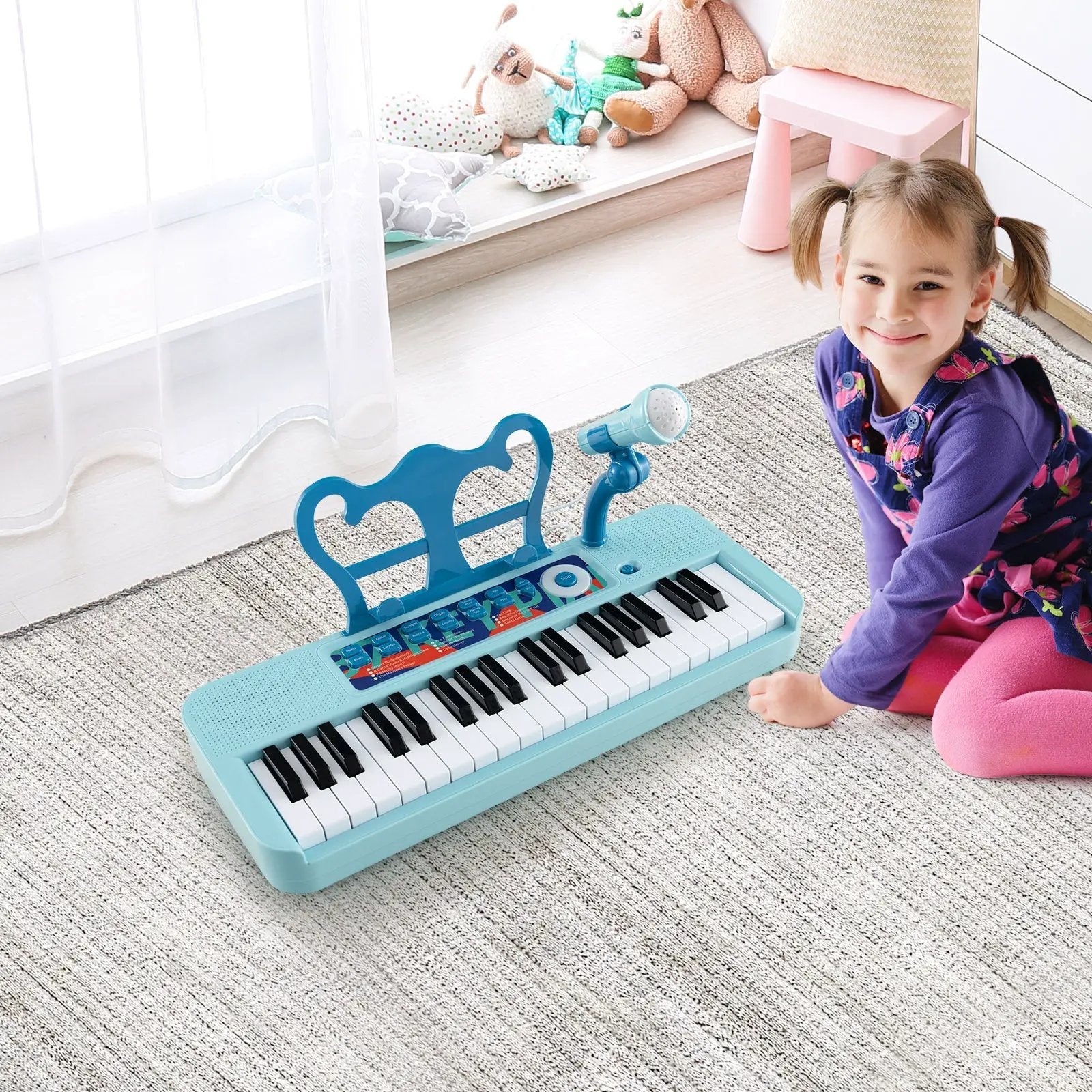 Kids Piano Keyboard 37-Key Kids Toy Keyboard Piano with Microphone for 3+ Kids by DirectDeals