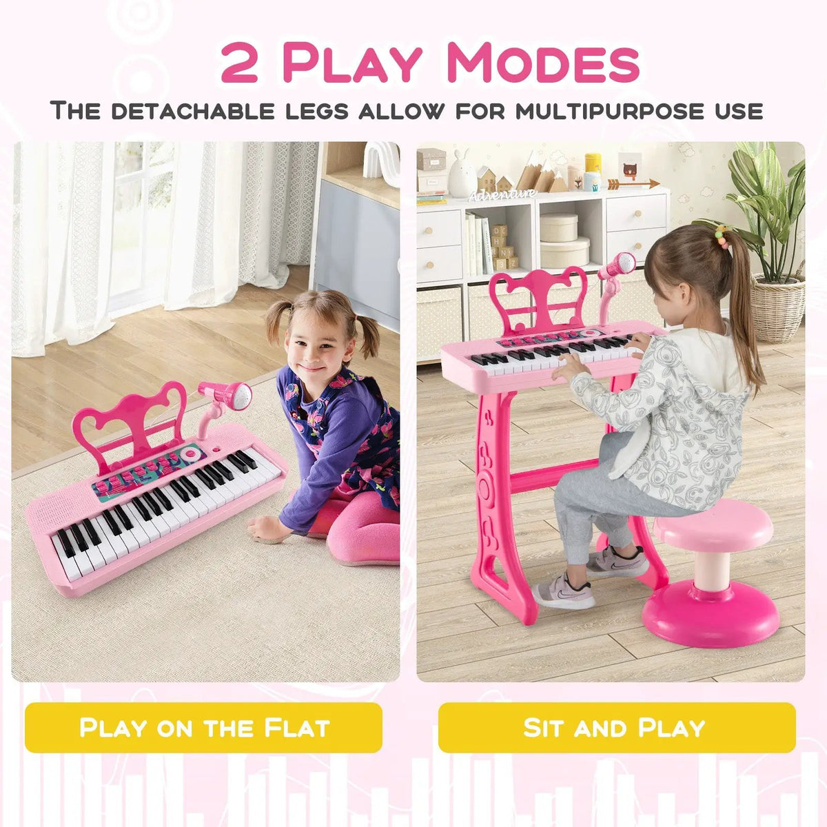 Kids Piano Keyboard 37-Key Kids Toy Keyboard Piano with Microphone for 3+ Kids, photo 20 of 24