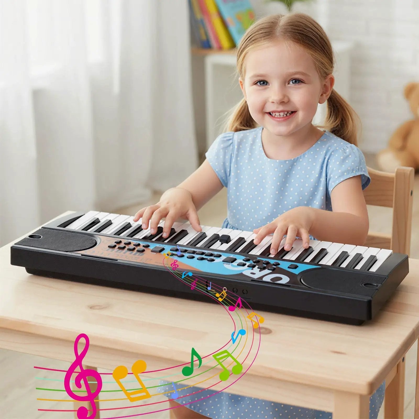 Kids Piano Keyboard 49 Keys Portable Electric Keyboard Piano with 8 Rhythms 8 Tones by DirectDeals