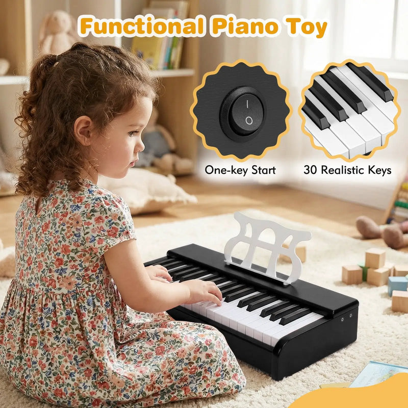 Kids Piano Keyboard 30 Keys Digital Piano with Music Stand for 3+ Years Old Beginners by DirectDeals