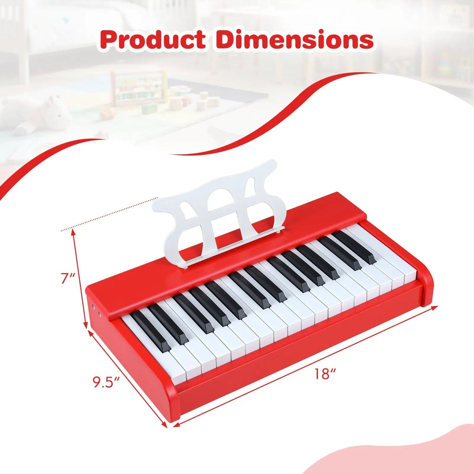 Kids Piano Keyboard 30 Keys Digital Piano with Music Stand for 3+ Years Old Beginners by DirectDeals