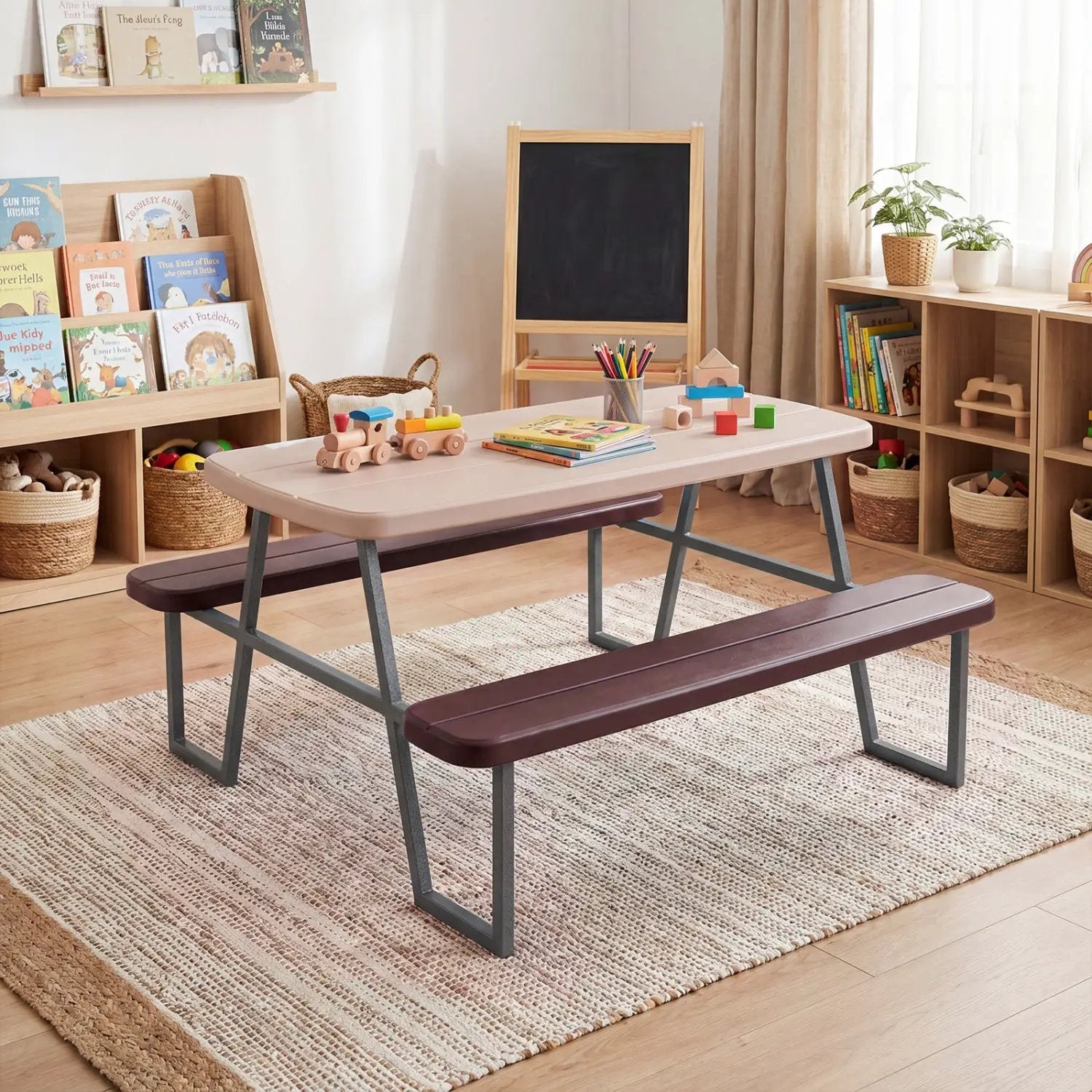 Kids Picnic Table with Benches Seats up to 4 by DirectDeals