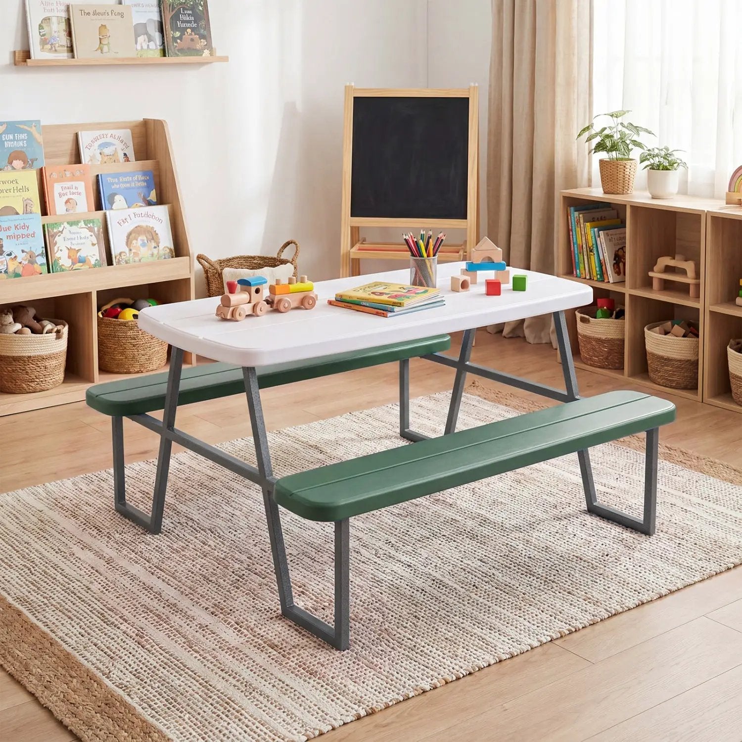 Kids Picnic Table with Benches Seats up to 4 by DirectDeals