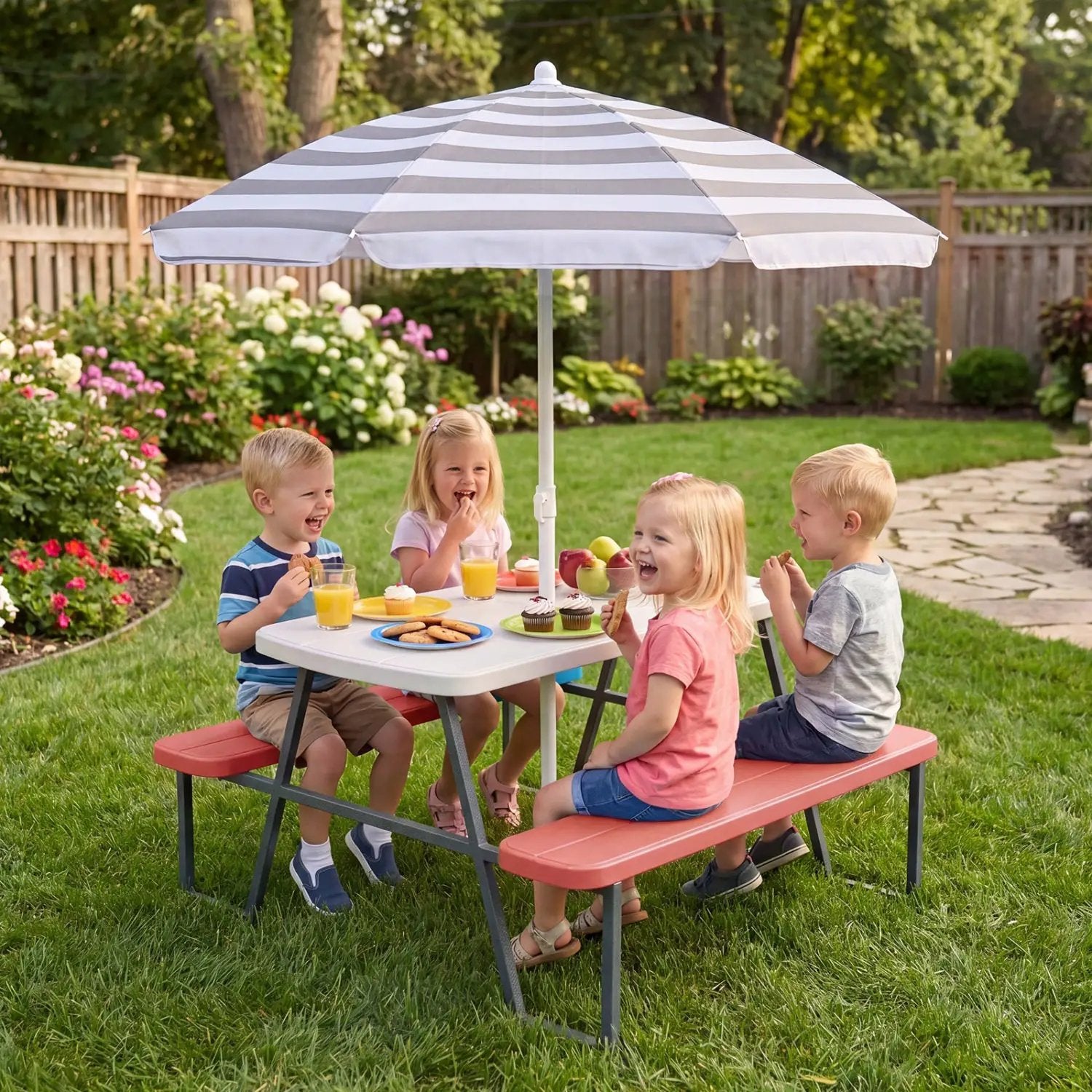 Kids Picnic Table with Benches Seats up to 4 by DirectDeals