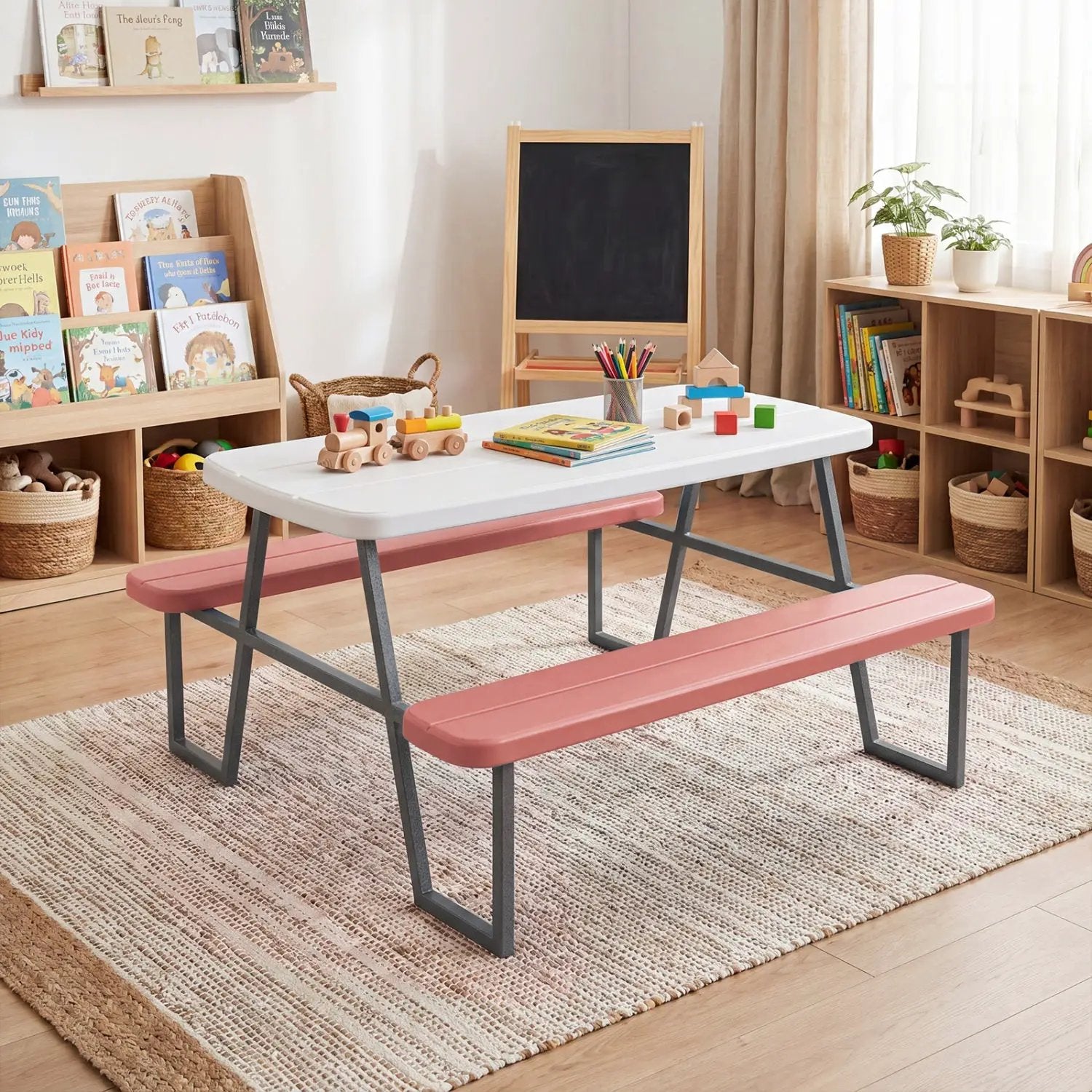 Kids Picnic Table with Benches Seats up to 4 by DirectDeals