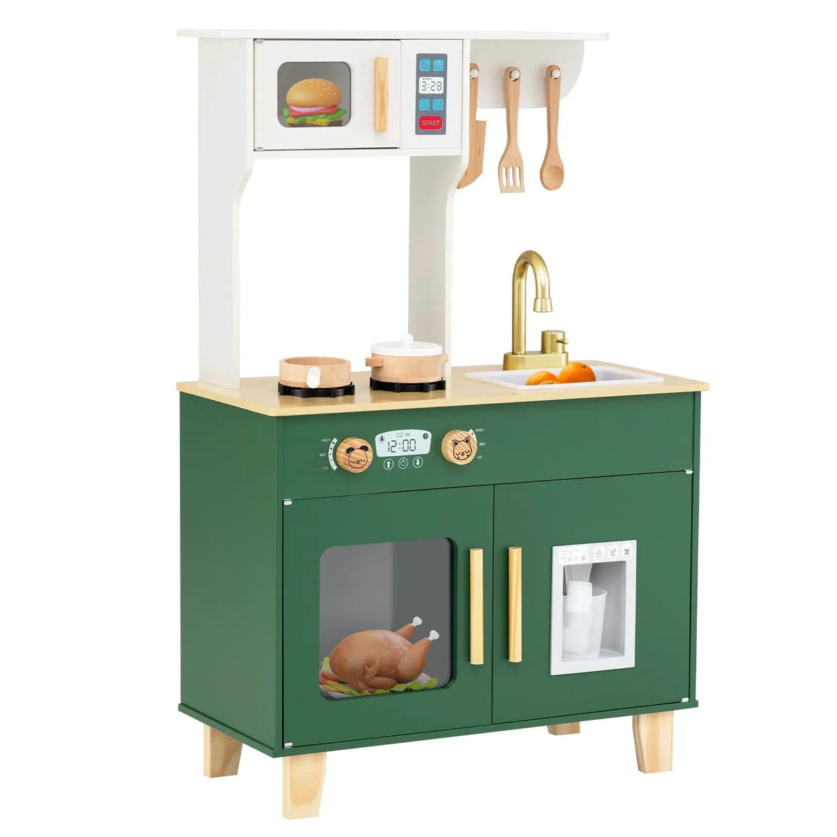 Kids Play Kitchen with Microwave and Rotation Knobs for Girls Boys Aged 3-6, photo 4 of 16