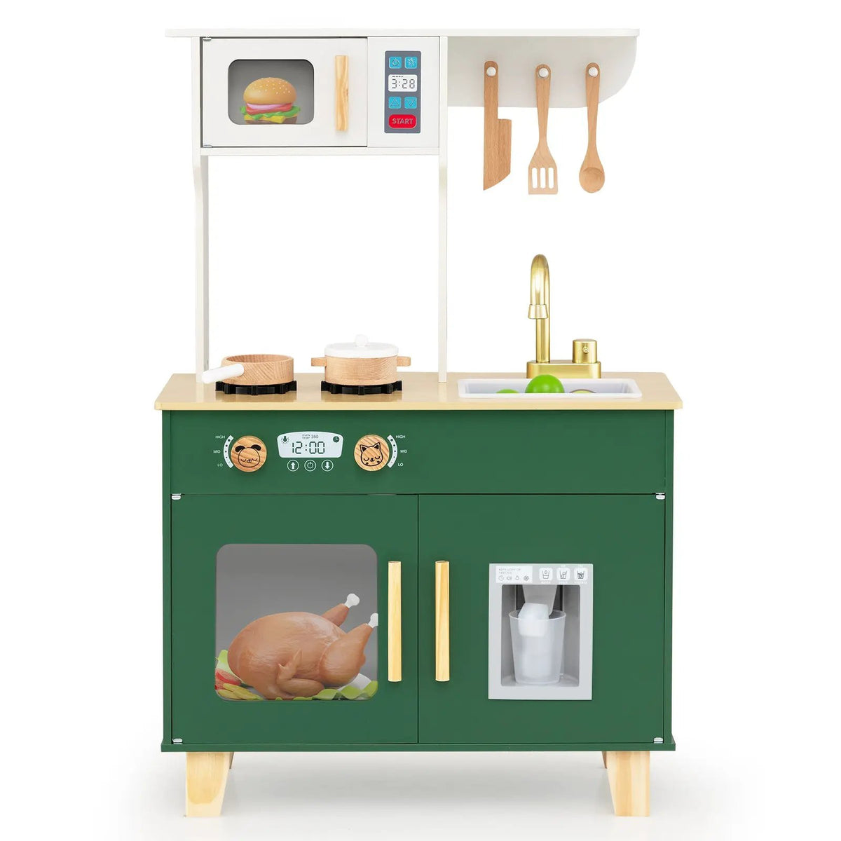 Kids Play Kitchen with Microwave and Rotation Knobs for Girls Boys Aged 3-6, photo 8 of 16