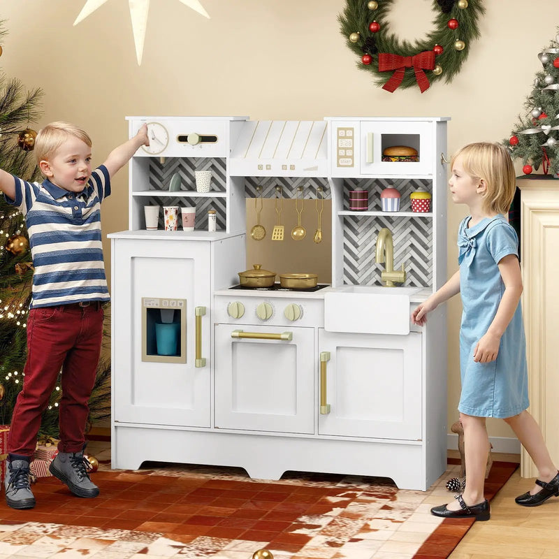 Kids Play Kitchen with Stoves and Faucet for Girls Boys Aged 3-6 by DirectDeals