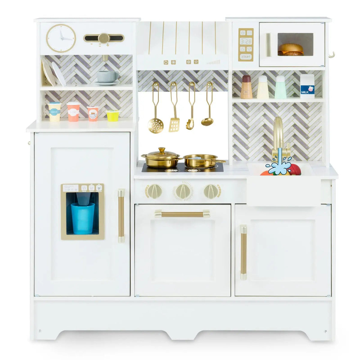 Kids Play Kitchen with Stoves and Faucet for Girls Boys Aged 3-6, photo 5 of 16