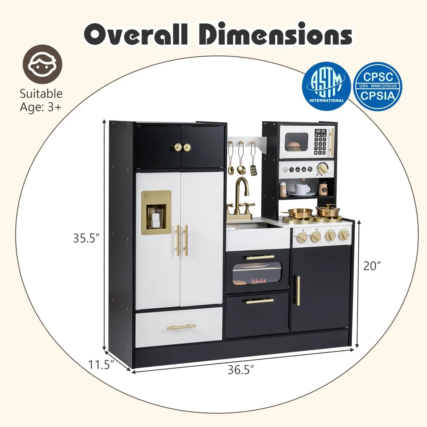 Kids Play Kitchen with Realistic Lights Sounds by DirectDeals