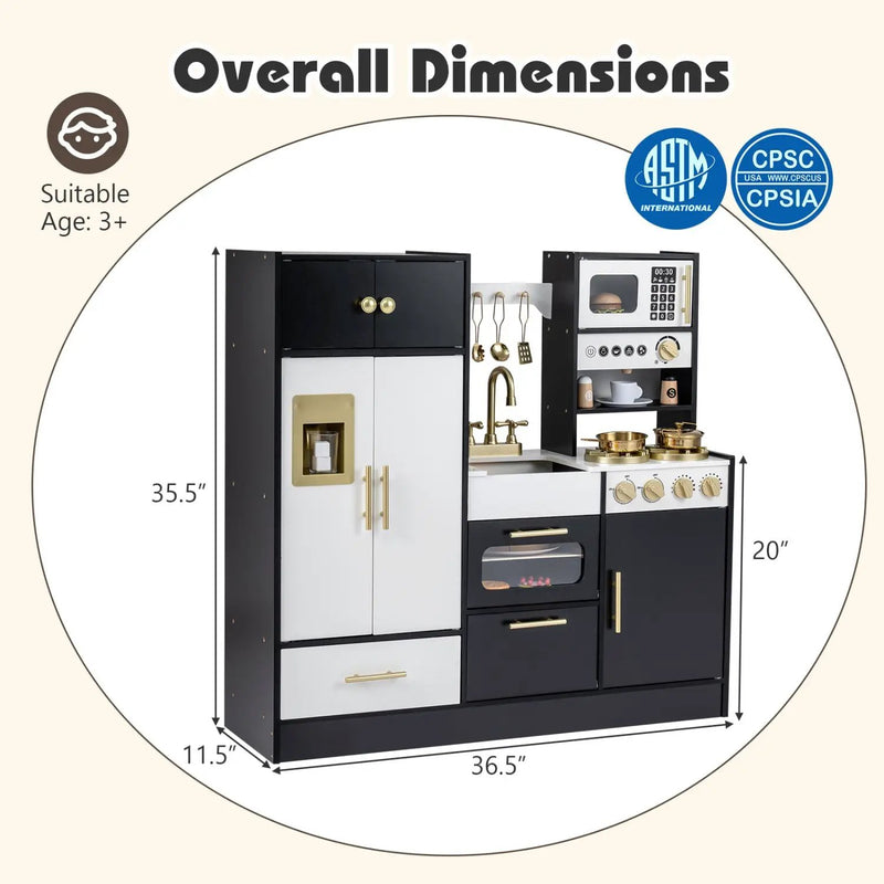 Kids Play Kitchen with Realistic Lights Sounds by DirectDeals