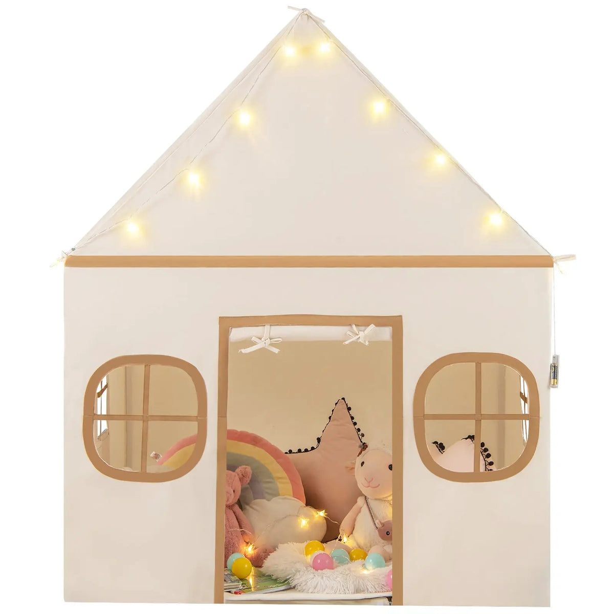 Kids Play Tent Large Playhouse with Door Curtain and Windows Star Lights, photo 7 of 16