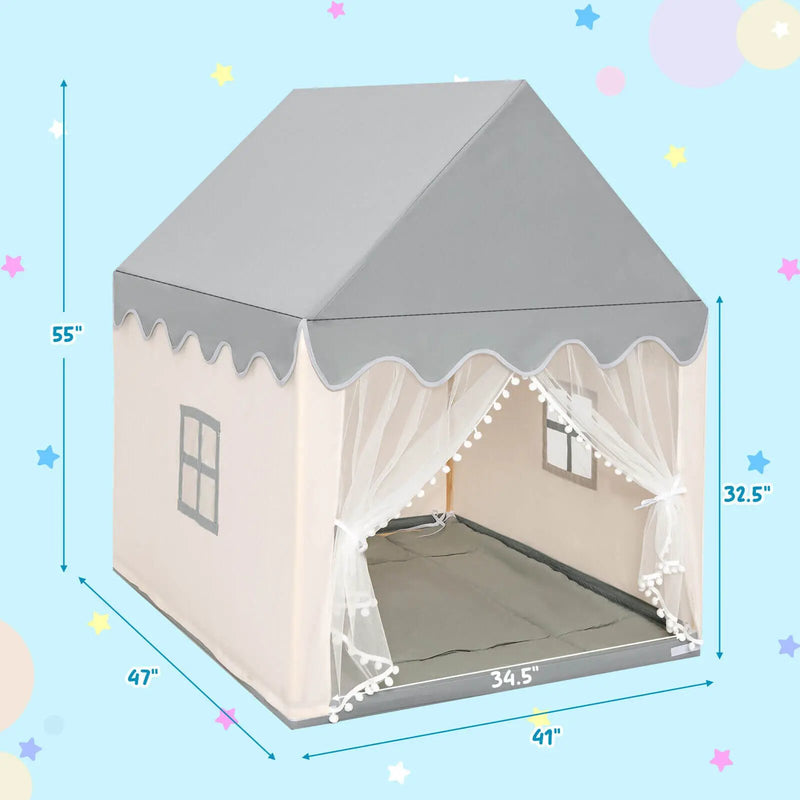 Kids Large Play Castle Fairy Tent with Mat by DirectDeals