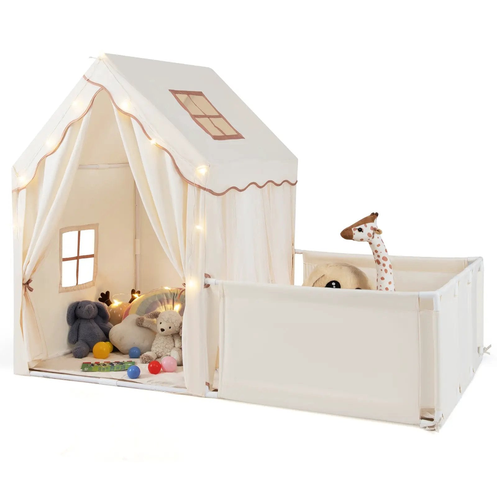 Kids Play Tent with Playpen 2-in-1 Toddler Playhouse with Yard by DirectDeals