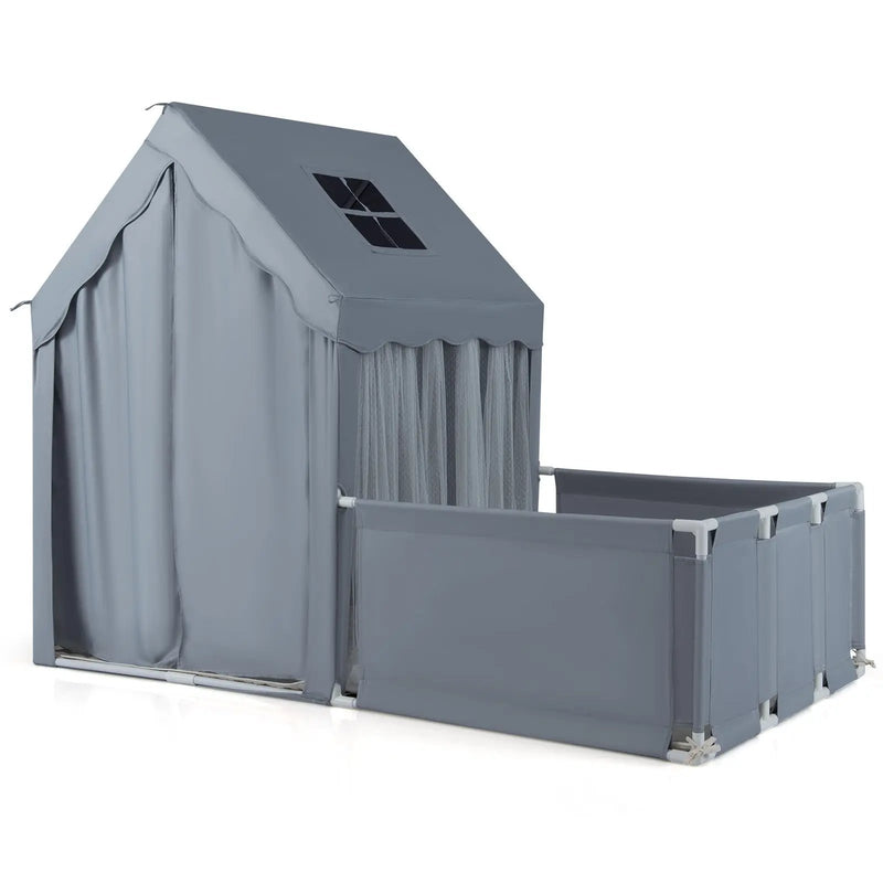 Kids Play Tent with Playpen 2-in-1 Toddler Playhouse with Yard by DirectDeals