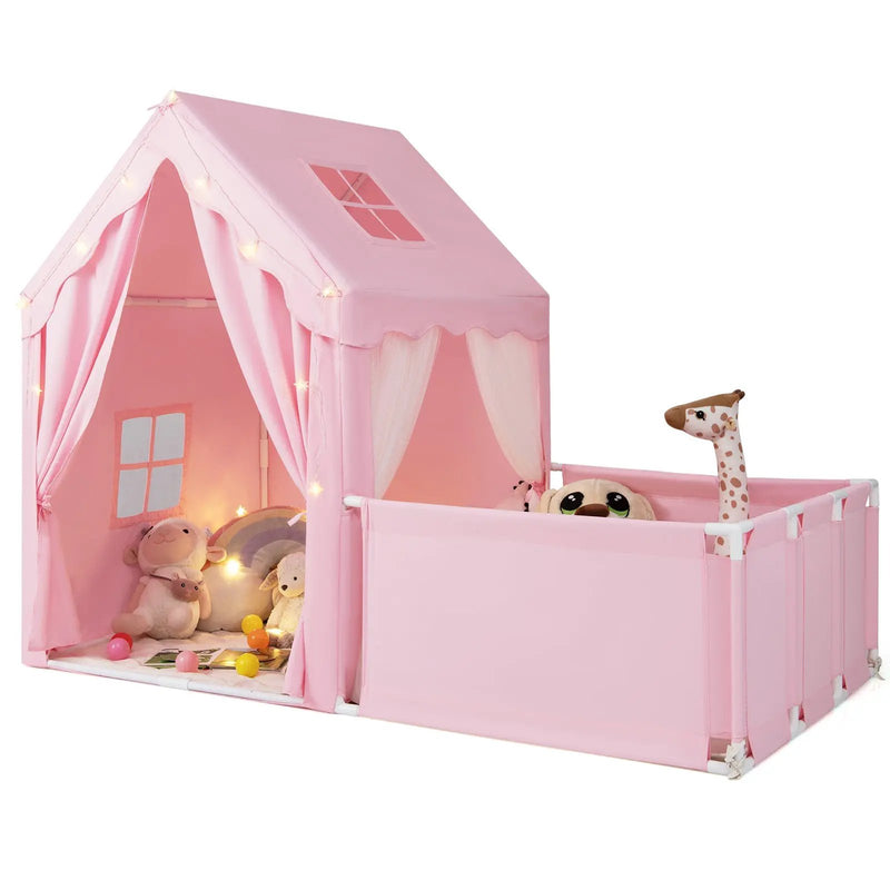 Kids Play Tent with Playpen 2-in-1 Toddler Playhouse with Yard by DirectDeals