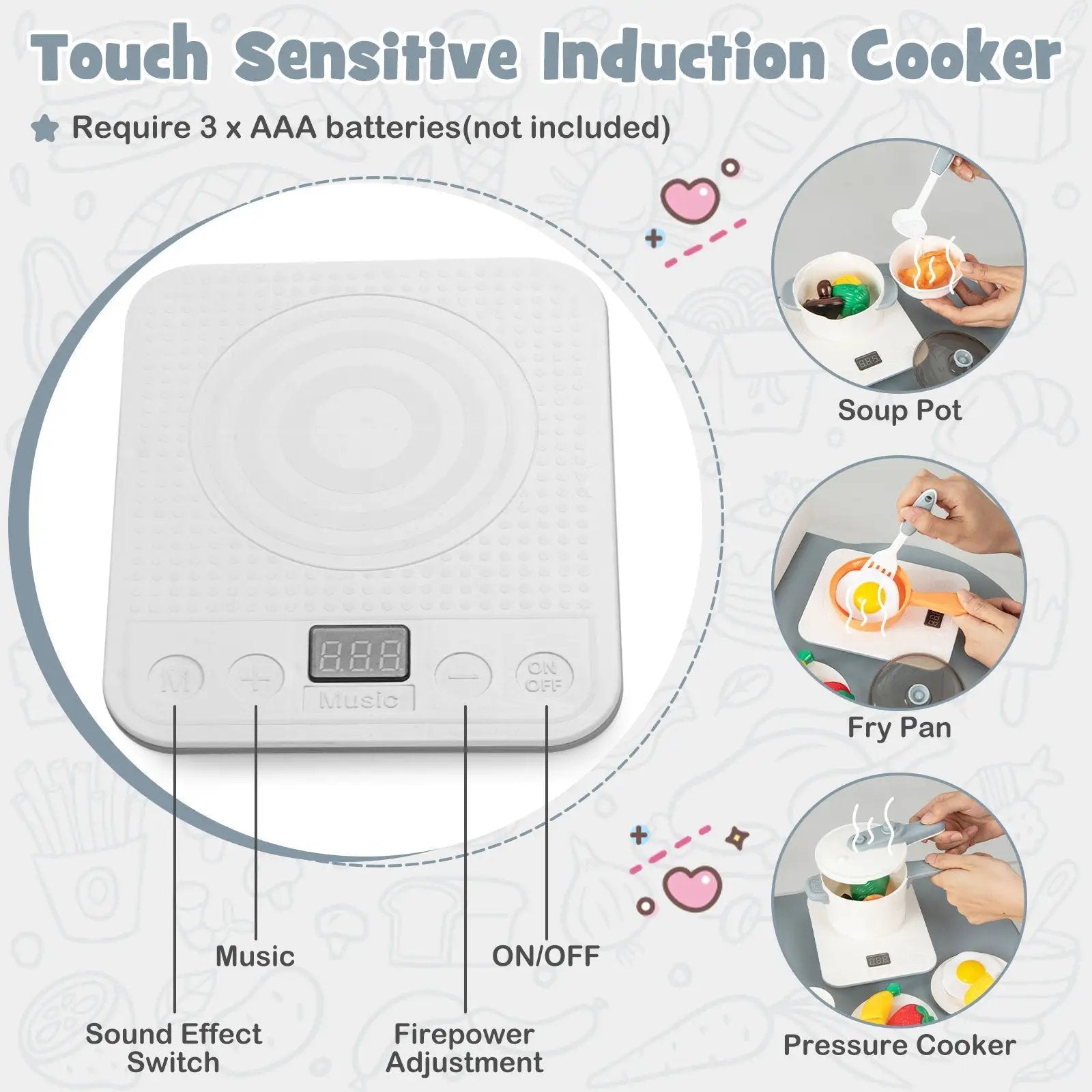 Kids Play Kitchen Toy with Stove Sink Oven with Light and Sound by DirectDeals