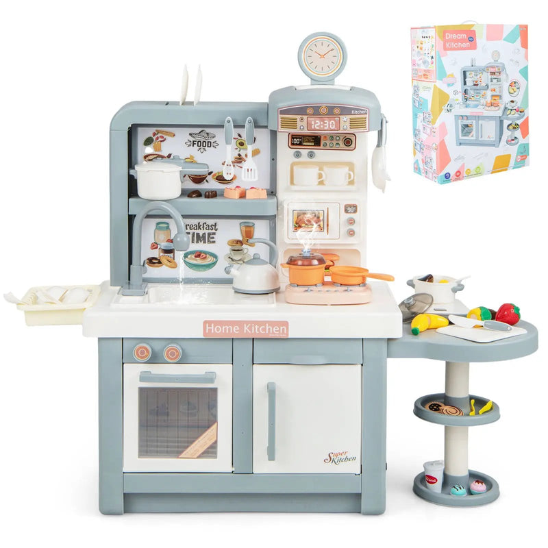 Kids Play Kitchen Toy with Stove Sink Oven with Light and Sound by DirectDeals