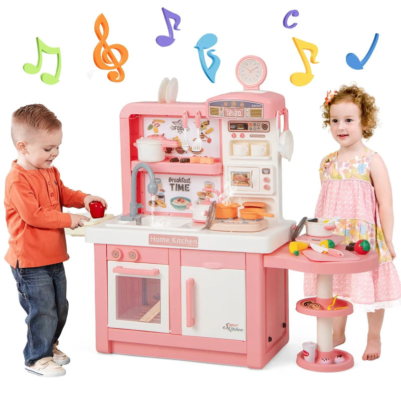 Kids Play Kitchen Toy with Stove Sink Oven with Light and Sound by DirectDeals