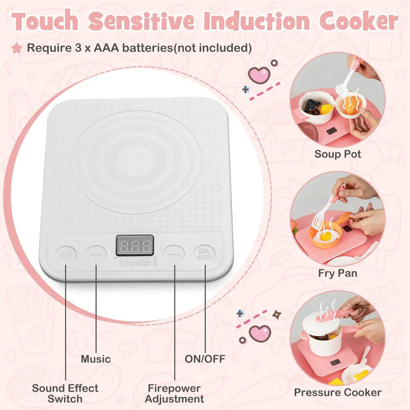 Kids Play Kitchen Toy with Stove Sink Oven with Light and Sound by DirectDeals
