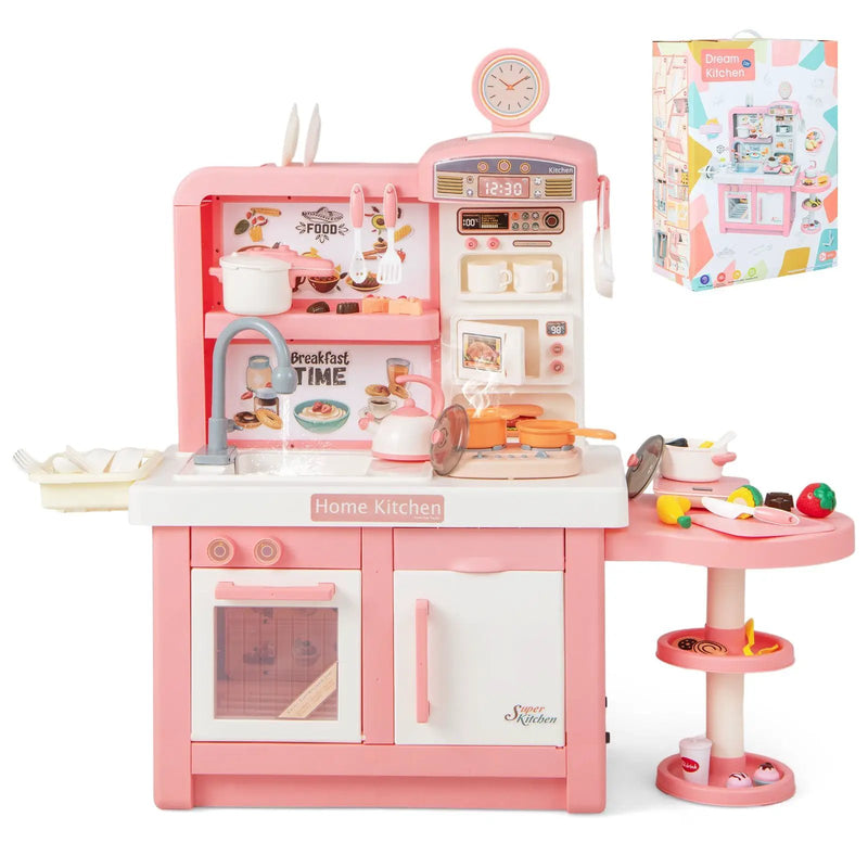Kids Play Kitchen Toy with Stove Sink Oven with Light and Sound by DirectDeals
