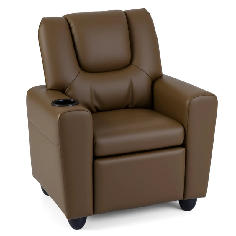 Kids Recliner Chair Push Back Toddler Reclining Armchair with Cup Holder by DirectDeals