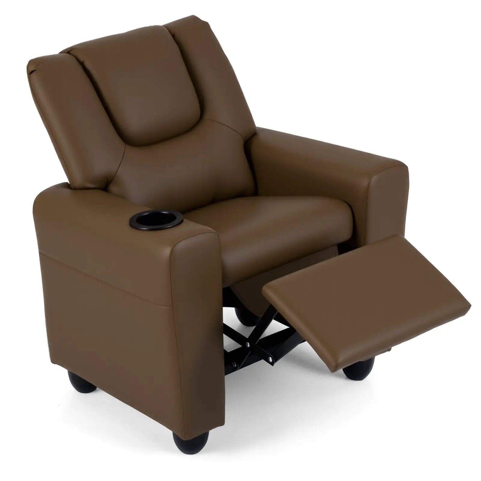 Kids Recliner Chair Push Back Toddler Reclining Armchair with Cup Holder by DirectDeals
