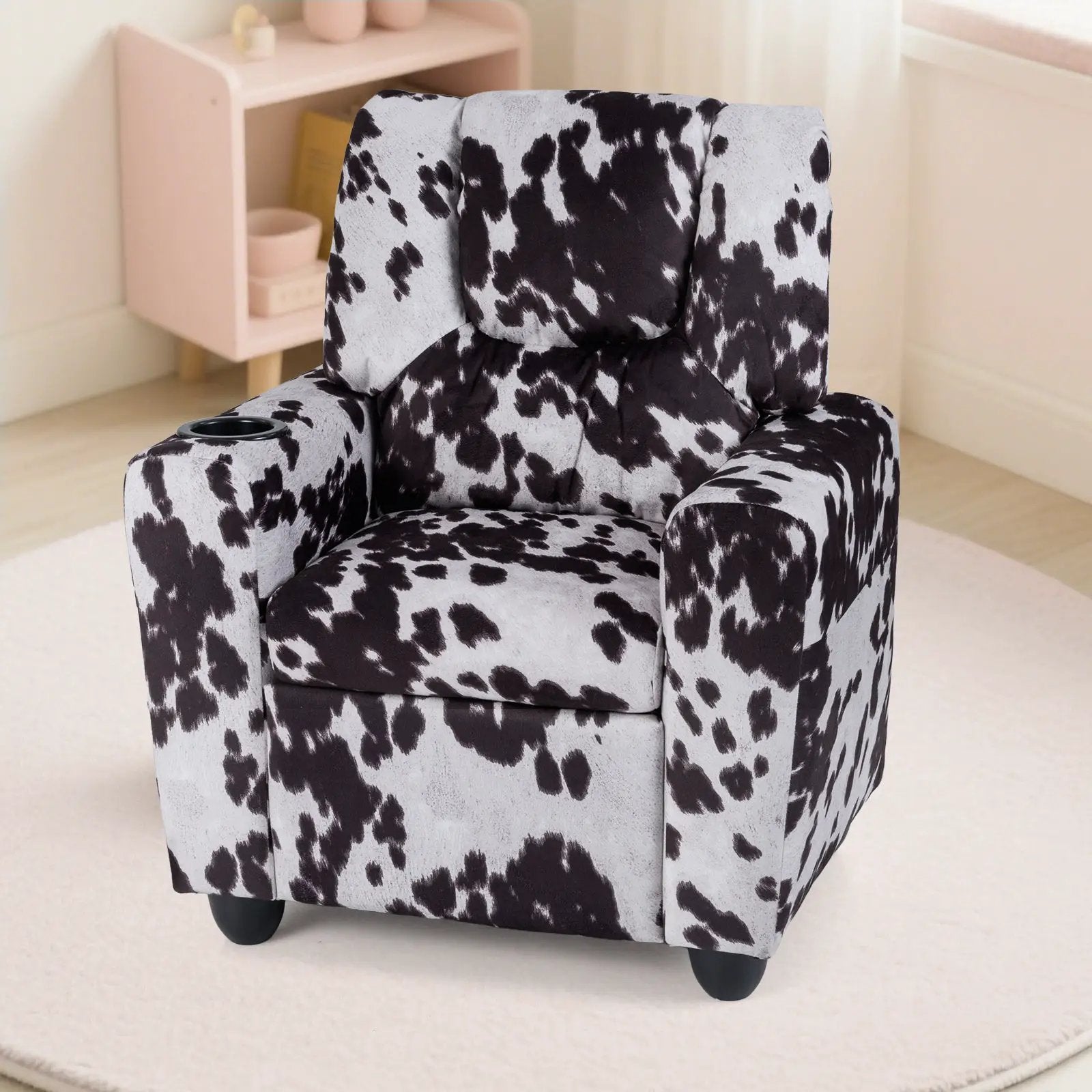 Kids Recliner Chair Push Back Toddler Reclining Armchair with Cup Holder by DirectDeals