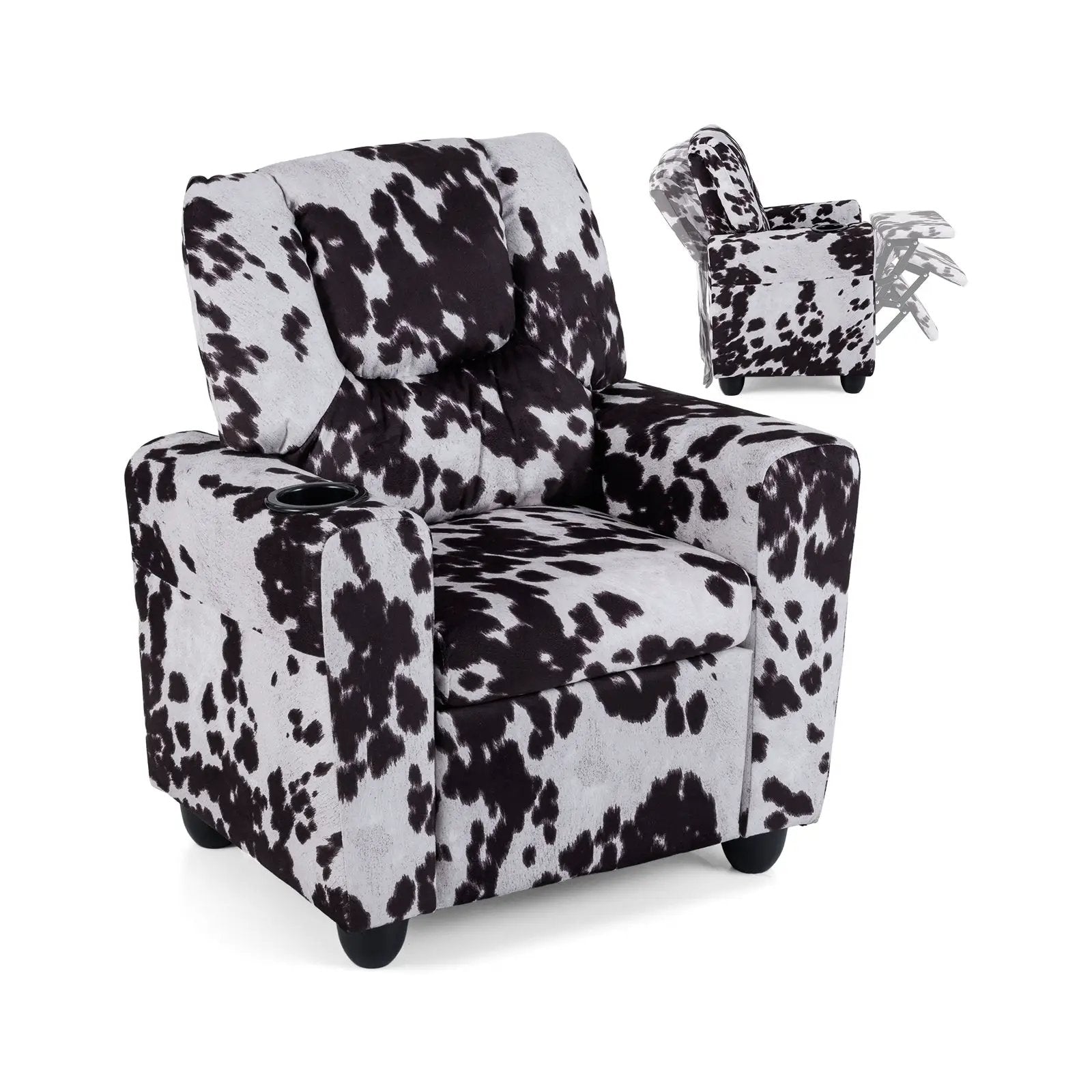 Kids Recliner Chair Push Back Toddler Reclining Armchair with Cup Holder by DirectDeals