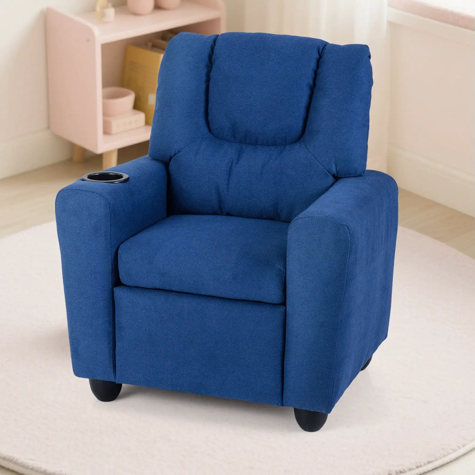 Kids Recliner Chair Push Back Toddler Reclining Armchair with Cup Holder by DirectDeals