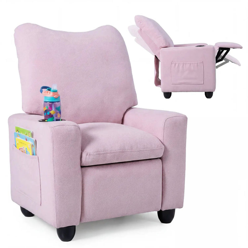 Kids Recliner Sofa with Adjustable Footrest and Cup Holder by DirectDeals