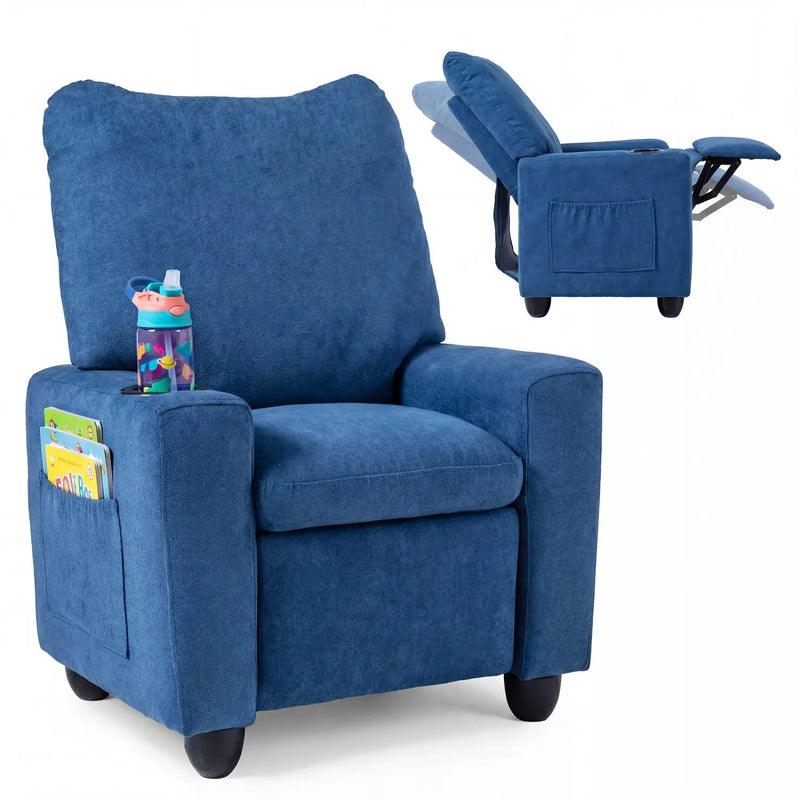 Kids Recliner Sofa with Adjustable Footrest and Cup Holder by DirectDeals