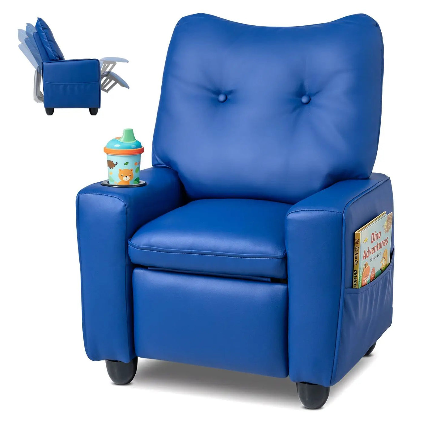 Kids Recliner Chair with Cup Holder and Adjustable Backrest by DirectDeals