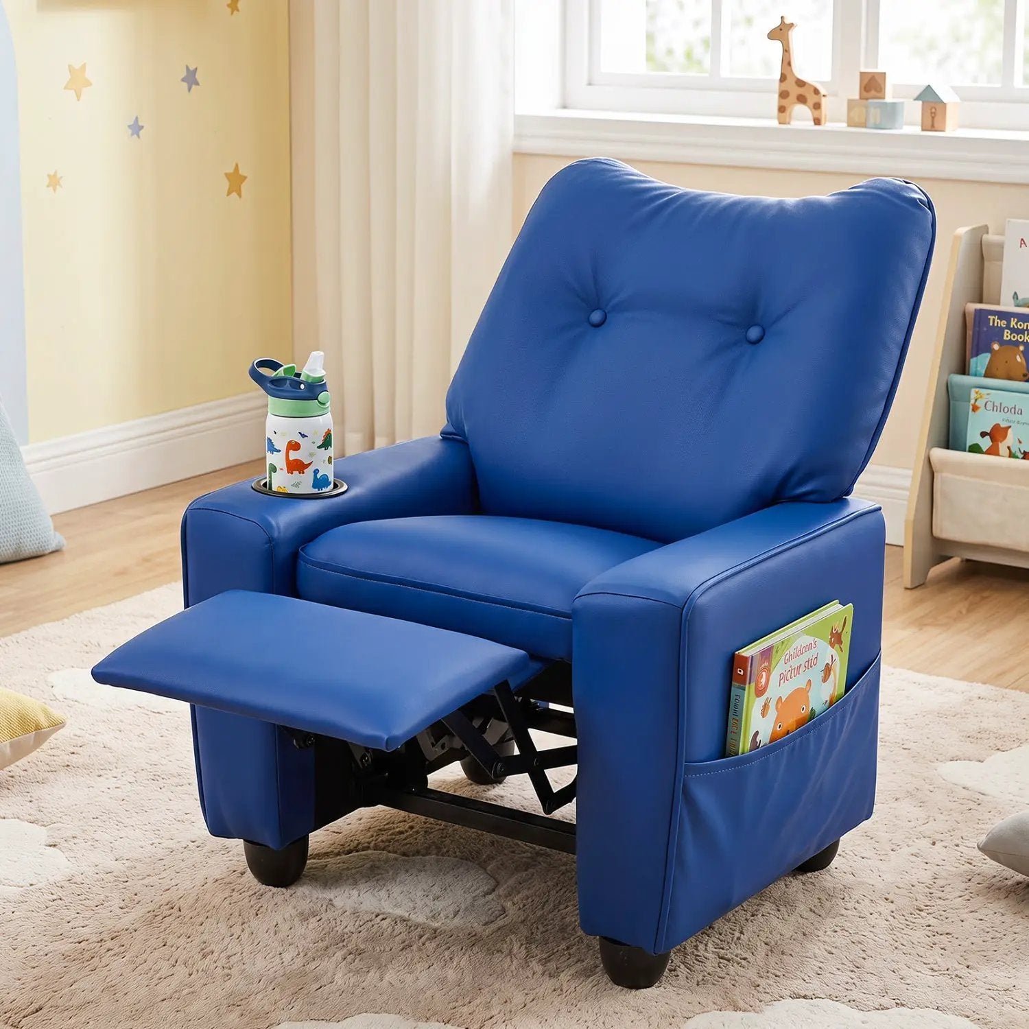 Kids Recliner Chair with Cup Holder and Adjustable Backrest by DirectDeals