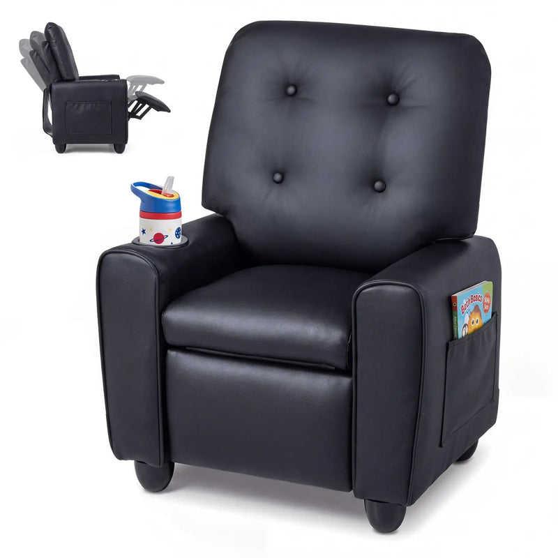 Kids Recliner Chair with Cup Holder & Adjustable Backrest by DirectDeals
