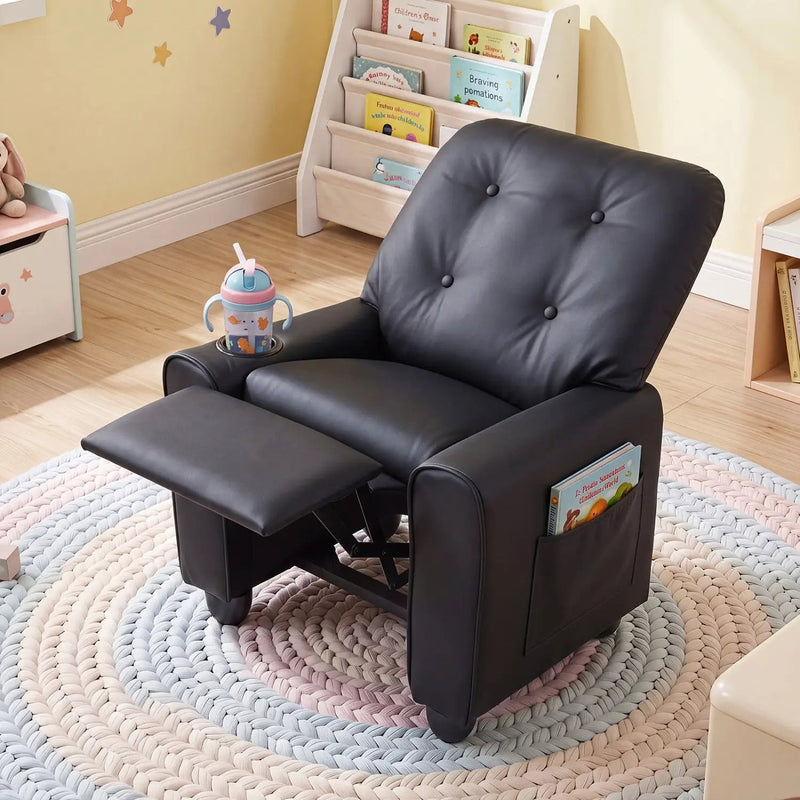 Kids Recliner Chair with Cup Holder & Adjustable Backrest by DirectDeals