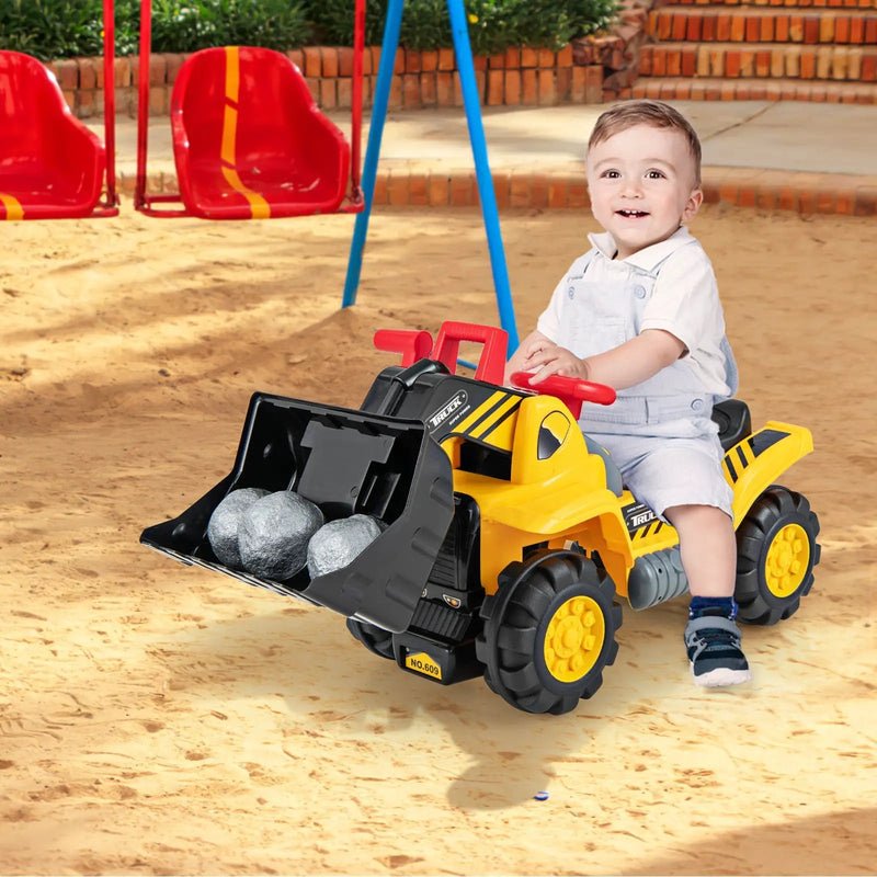 Kids Ride On Bulldozer Toy Play Truck with Adjustable Bucket Aged 3+ Years Old by DirectDeals