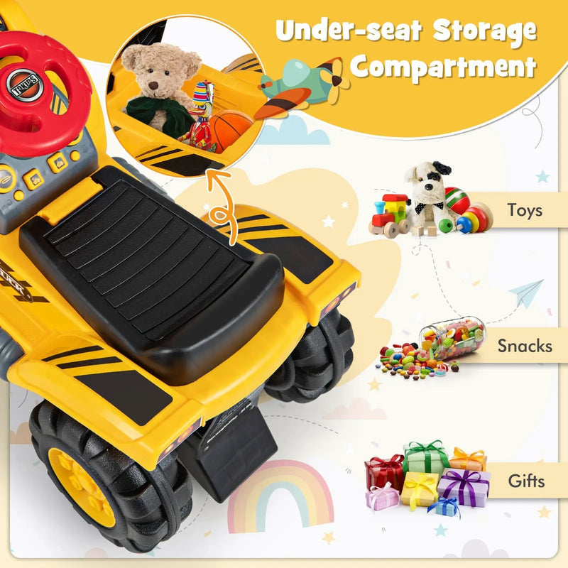 Kids Ride On Bulldozer Toy Play Truck with Adjustable Bucket Aged 3+ Years Old by DirectDeals