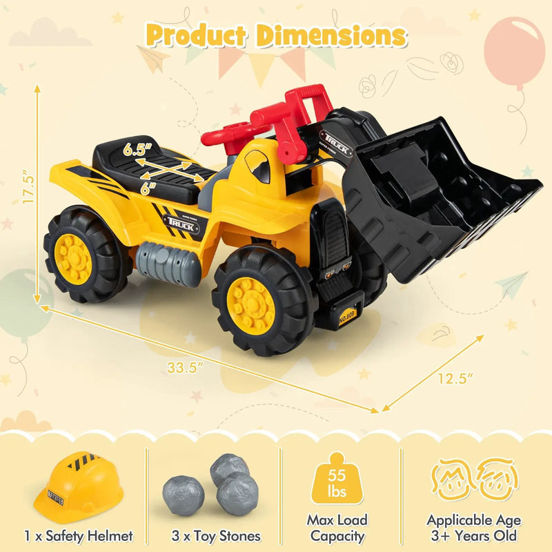 Kids Ride On Bulldozer Toy Play Truck with Adjustable Bucket Aged 3+ Years Old by DirectDeals
